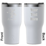 Santa Clause Making Snow Angels RTIC Tumbler - White - Engraved Front & Back (Personalized)