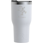 Santa Clause Making Snow Angels RTIC Tumbler - White - Engraved Front (Personalized)