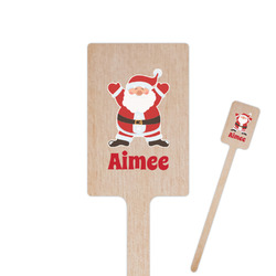 Santa Clause Making Snow Angels 6.25" Rectangle Wooden Stir Sticks - Single Sided (Personalized)