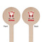 Santa Clause Making Snow Angels Wooden 7.5" Stir Stick - Round - Double Sided - Front & Back