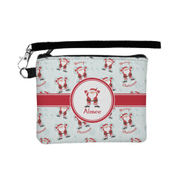 Santa Clause Making Snow Angels Wristlet ID Case w/ Name or Text