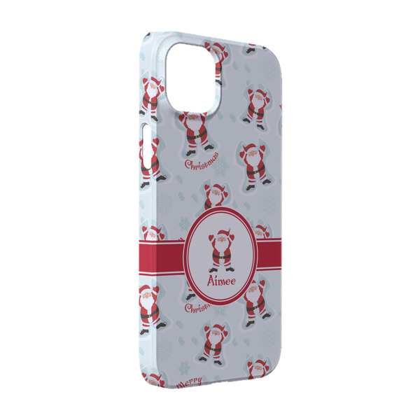 Custom Santa Clause Making Snow Angels iPhone Case - Plastic - iPhone 14 Pro (Personalized)