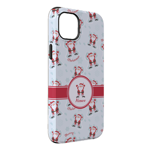 Custom Santa Clause Making Snow Angels iPhone Case - Rubber Lined - iPhone 14 Pro Max (Personalized)