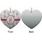 Santa Clause making snow angels Ceramic Flat Ornament - Heart Front & Back (APPROVAL)