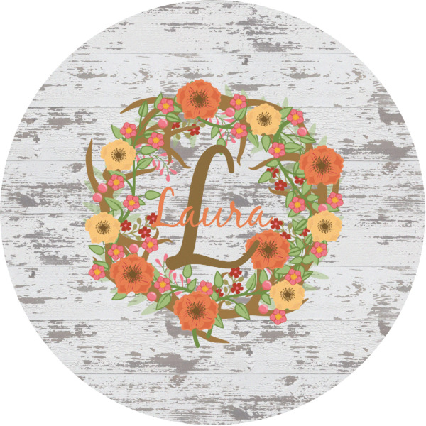 Custom Floral Antler Multipurpose Round Labels - 1" (Personalized)