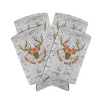 Floral Antler Can Cooler (tall 12 oz) - Set of 4 (Personalized)