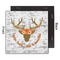 Floral Antler 12x12 Wood Print - Front & Back View