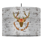 Floral Antler Drum Pendant Lamp (Personalized)