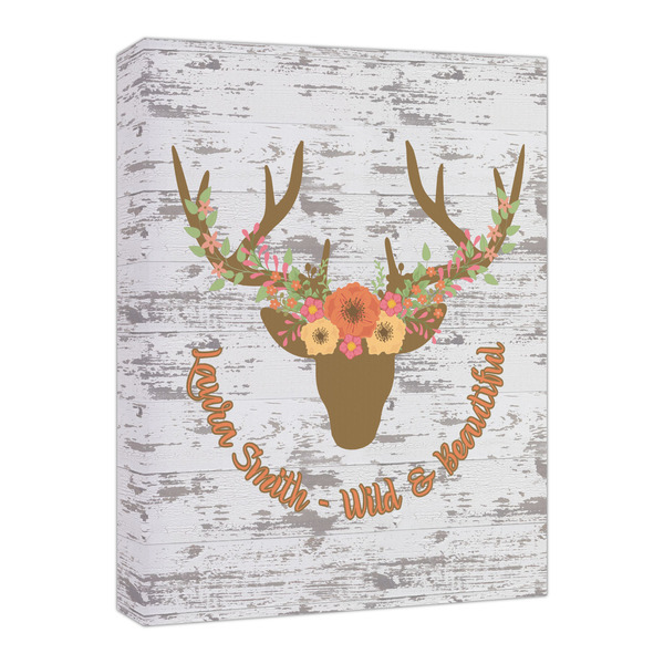 Custom Floral Antler Canvas Print - 16x20 (Personalized)