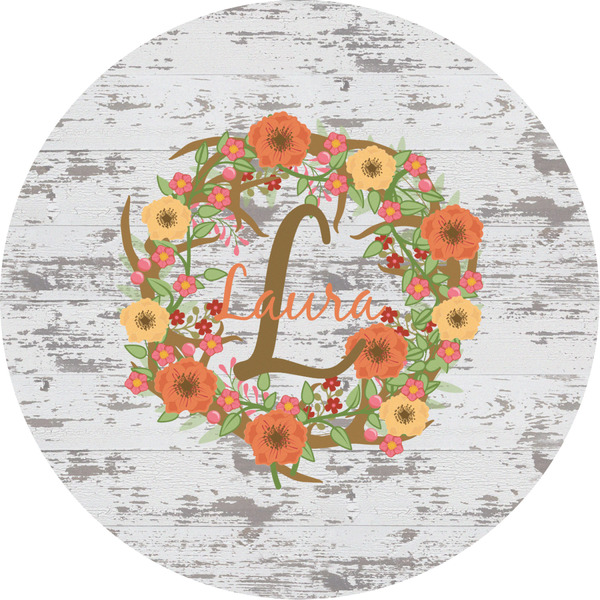 Custom Floral Antler Multipurpose Round Labels - 2" (Personalized)