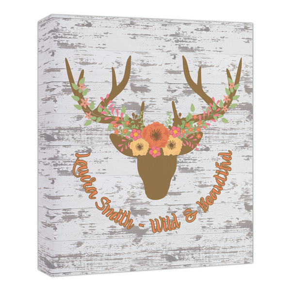 Custom Floral Antler Canvas Print - 20x24 (Personalized)