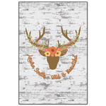 Floral Antler Wood Print - 20x30 (Personalized)