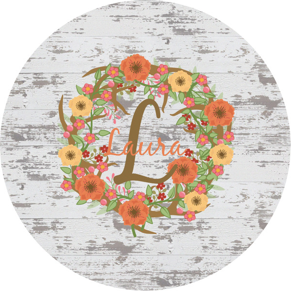 Custom Floral Antler Multipurpose Round Labels - Custom Sized (Personalized)