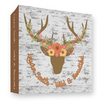 Floral Antler 3 Ring Binder - Full Wrap - 3" (Personalized)