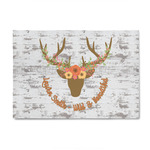 Floral Antler 4' x 6' Indoor Area Rug (Personalized)