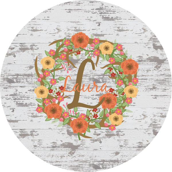 Custom Floral Antler Multipurpose Round Labels - 5" (Personalized)