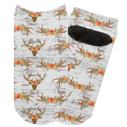 Floral Antler Adult Ankle Socks