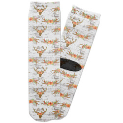 Floral Antler Adult Crew Socks