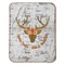 Floral Antler Baby Sherpa Blanket - Flat