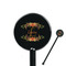 Floral Antler Black Plastic 5.5" Stir Stick - Round - Closeup