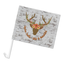 Floral Antler Car Flag (Personalized)