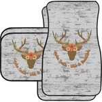 Floral Antler Car Floor Mats Set - 2 Front & 2 Back (Personalized)