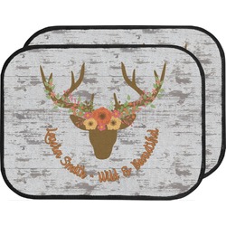 Floral Antler Car Floor Mats (Back Seat) (Personalized)