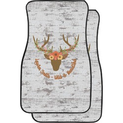 Floral Antler Car Floor Mats (Front Seat) (Personalized)