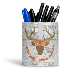 Floral Antler Ceramic Pen Holder