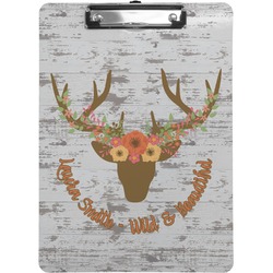 Floral Antler Clipboard (Letter Size) (Personalized)