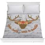 Floral Antler Comforter - Full / Queen (Personalized)