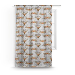 Floral Antler Curtain - 50"x84" Panel