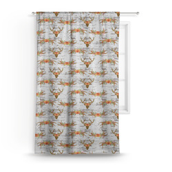 Floral Antler Curtain Panel - Custom Size