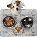 Floral Antler Dog Food Mat - Medium w/ Name or Text