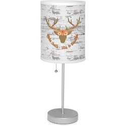 Floral Antler 7" Drum Lamp with Shade Polyester (Personalized)
