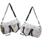 Floral Antler Duffle bag large front and back sides