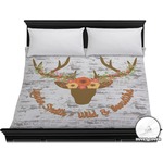 Floral Antler Duvet Cover - King (Personalized)