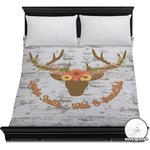 Floral Antler Duvet Cover - Full / Queen (Personalized)