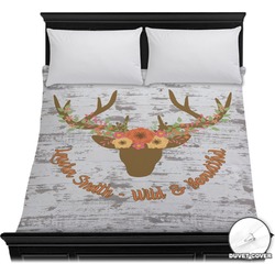 Floral Antler Duvet Cover - Full / Queen (Personalized)