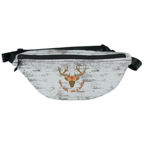 Custom Floral Antler Fanny Pack - Classic Style (Personalized)