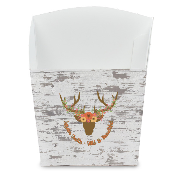 Custom Floral Antler French Fry Favor Boxes (Personalized)