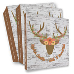 Floral Antler 3 Ring Binder - Full Wrap (Personalized)