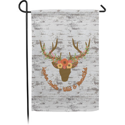 Floral Antler Small Garden Flag - Single Sided w/ Name or Text