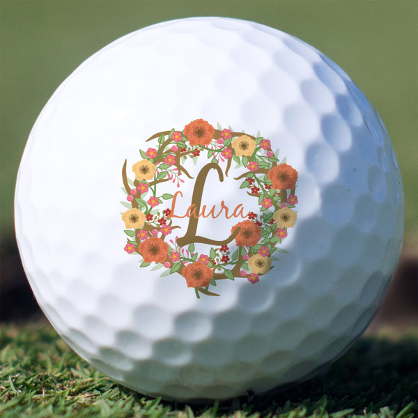 Custom Floral Antler Golf Balls - Titleist Pro V1 - Set of 3 (Personalized)