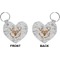 Floral Antler Heart Keychain (Front + Back)