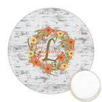 Floral Antler Printed Cookie Topper - 2.5" (Personalized)