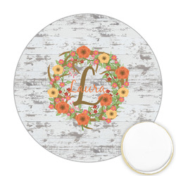 Floral Antler Printed Cookie Topper - 2.5" (Personalized)