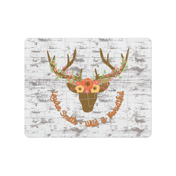 Custom Floral Antler Jigsaw Puzzles (Personalized)