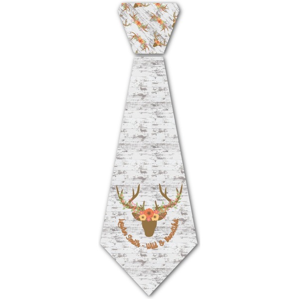 Custom Floral Antler Iron On Tie (Personalized)