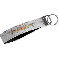 Floral Antler Wristlet Webbing Keychain Fob (Personalized)